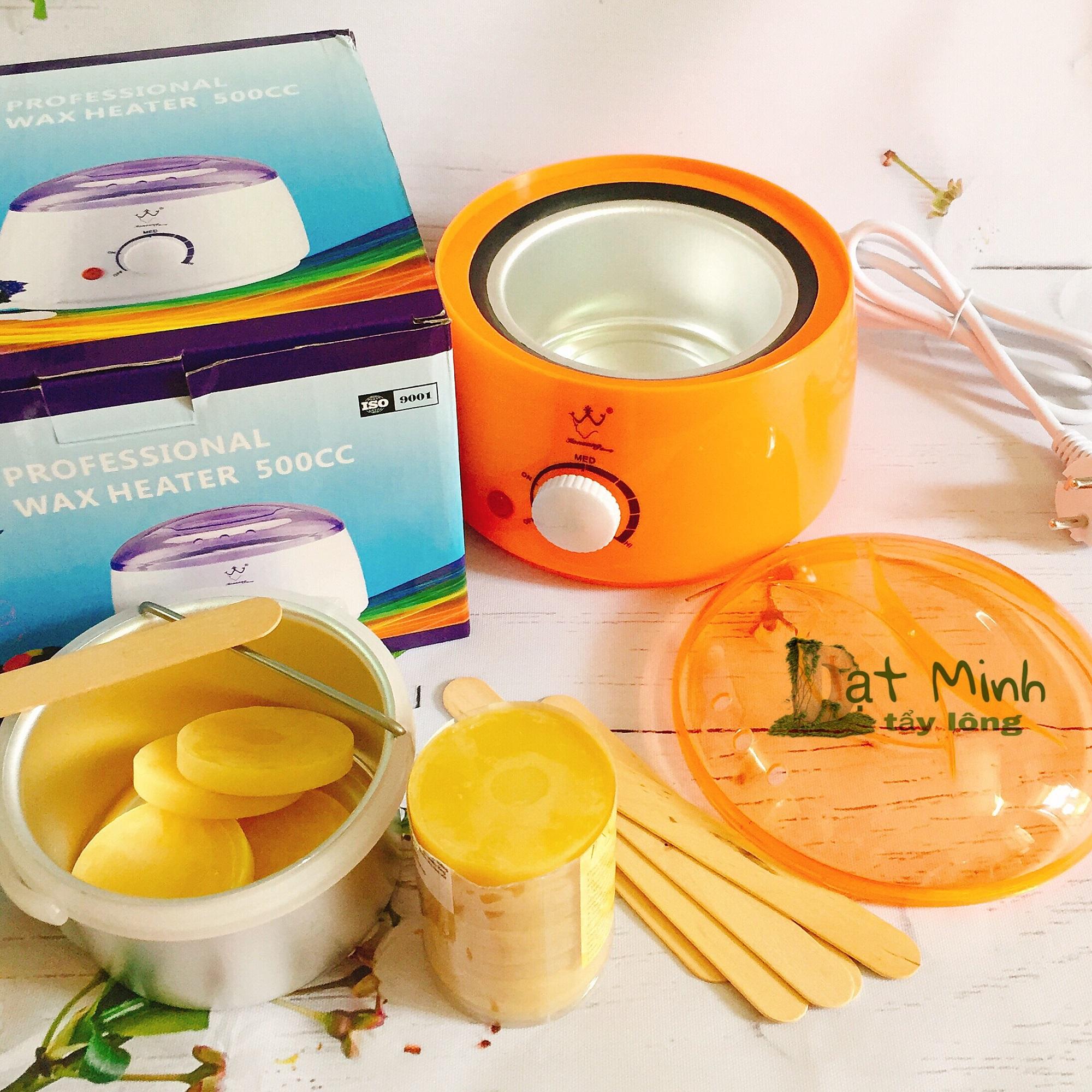 Bộ sáp wax nóng cứng 200g + nồi wax điện, tẩy lông tận gốc vùng kín, chân tay nách mép bikini.