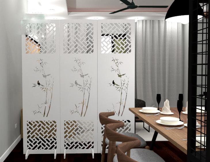 Bộ 3 tấm vách bình phong cây trúc 180x50cm/tấm (Tặng kèm bộ chân vách) - HOME DECOR