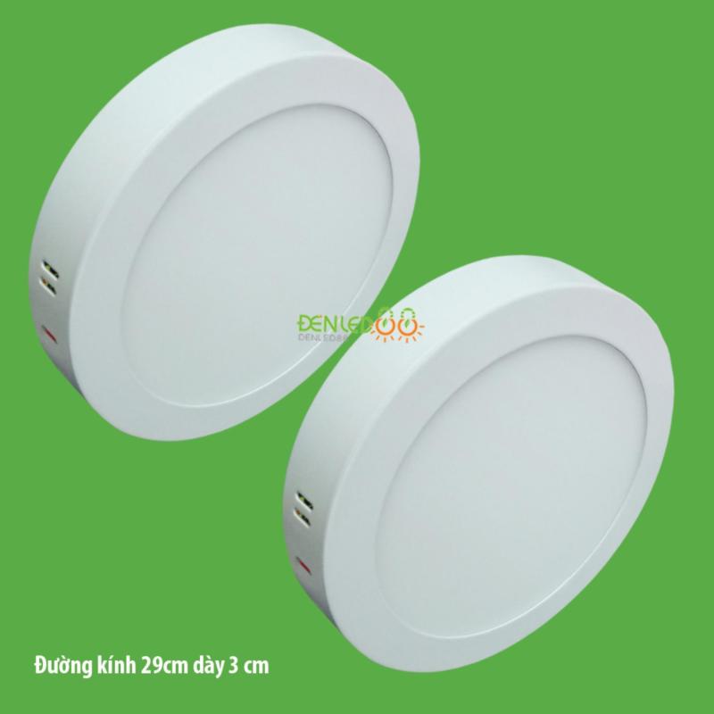 Bộ 2 đèn led nổi ốp trần 24w tròn ánh sáng trắng