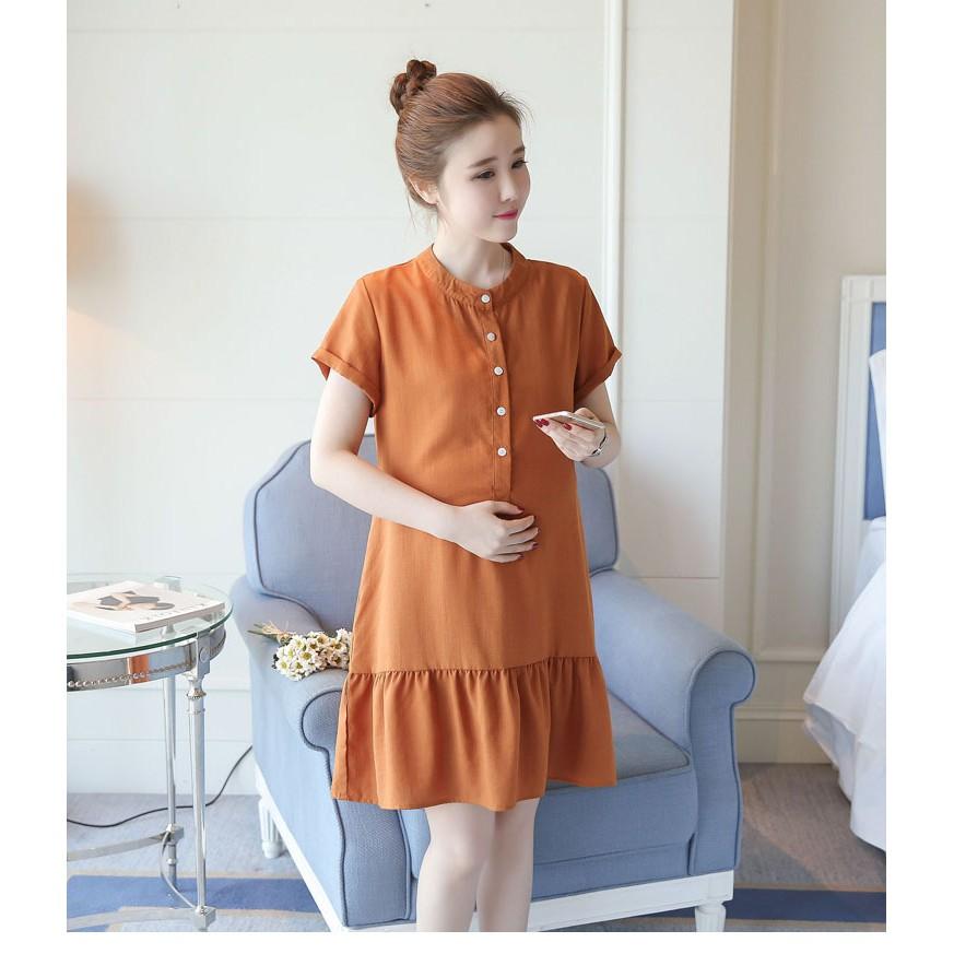 Váy bầu đuôi cá nâu đất myc 1067