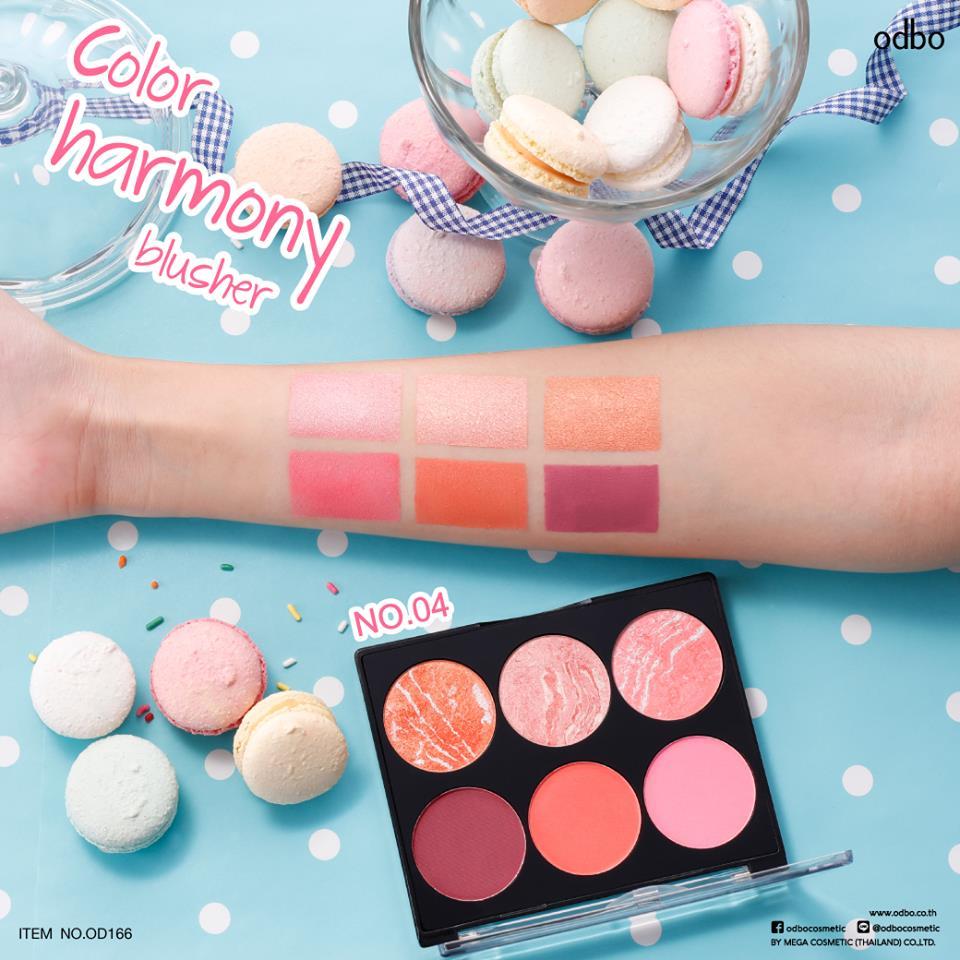 Phấn má 6 ô odbo color harmony blusher
