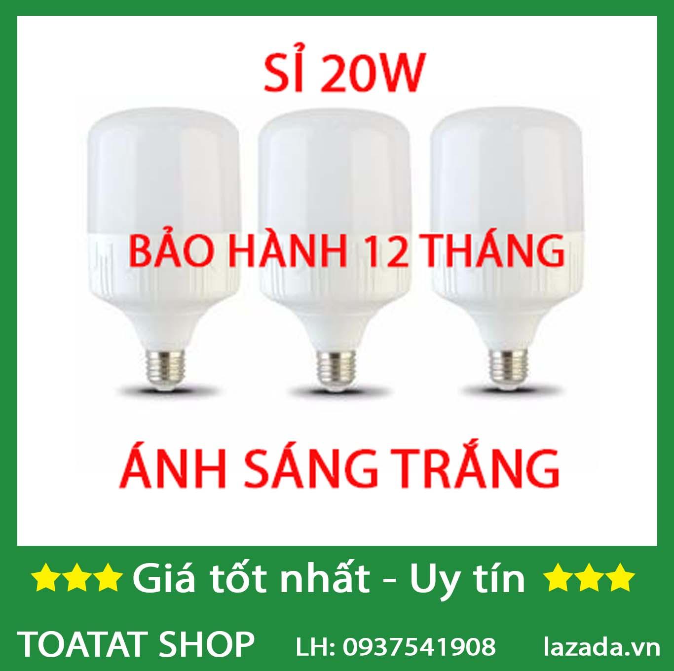 Bộ 3 bóng đèn Led trụ 20W Siêu sáng - tiết kiệm điện (Trắng)