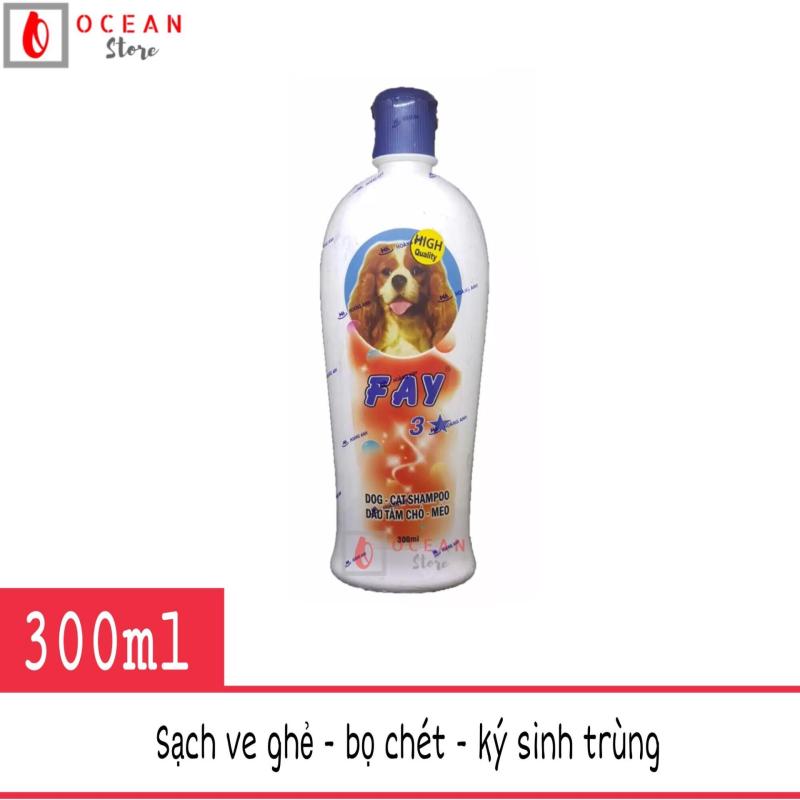 Sữa tắm diệt ve ghẻ, bọ chét, dưỡng lông thơm lâu cho chó mèo - Fay 3 sao 300ml