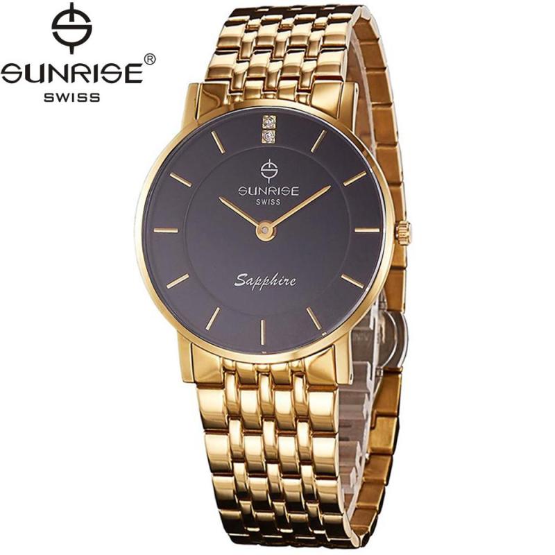 Đồng hồ nam dây kim loại mặt kính sapphire chống xước Sunrise DM737MK