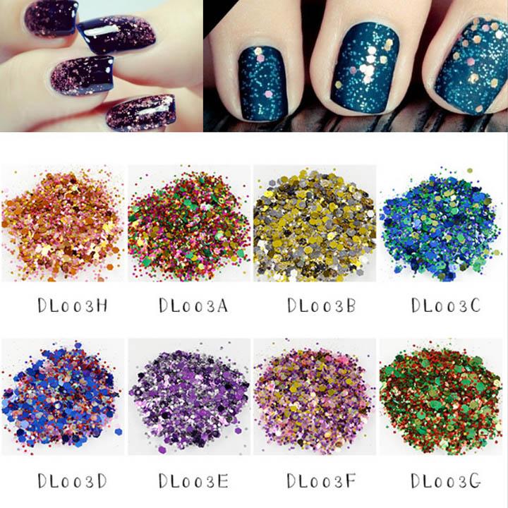 Combo 5 hộp kim tuyến làm Nail và trang điểm đuôi mắt