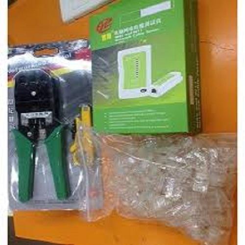 Hộp test mạng đa năng rj45 ; 1 kìm bấm mạng đa năng ; 100 hạt mạng