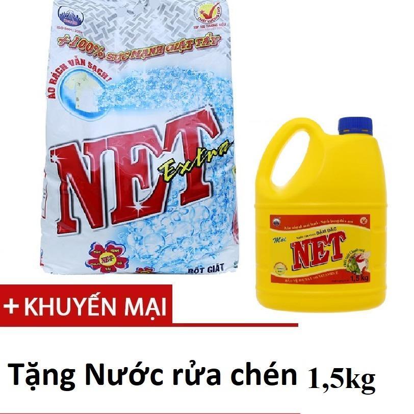 Bột Giặt Net Extra 6kg tặng Nước rửa chén 1,5kg