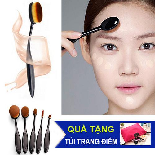 Bộ 5 cọ đánh kem nền 5D ưu điểm vượt trội. Tặng 1 túi trang điểm