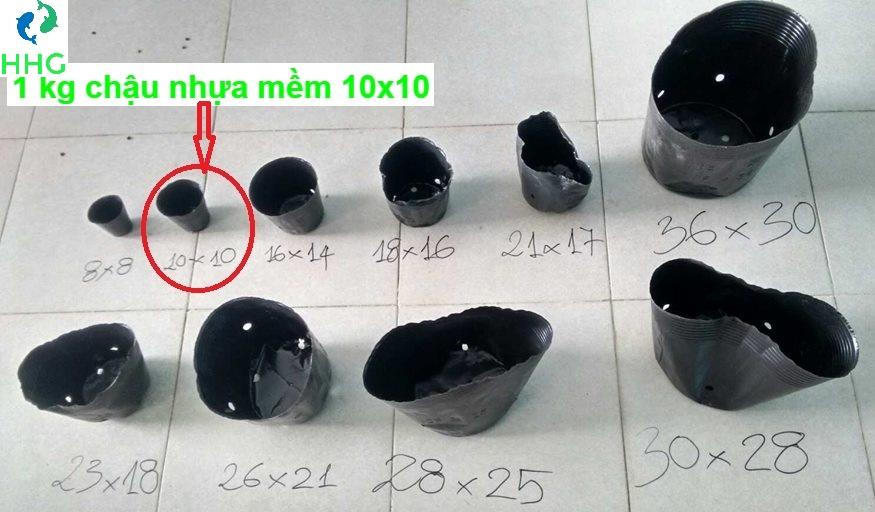 1KG CHẬU NHỰA MỀM ƯƠM CÂY (BỊCH, TÚI BẦU) 10X10 (1kg = khoảng 505 chậu 10x10)