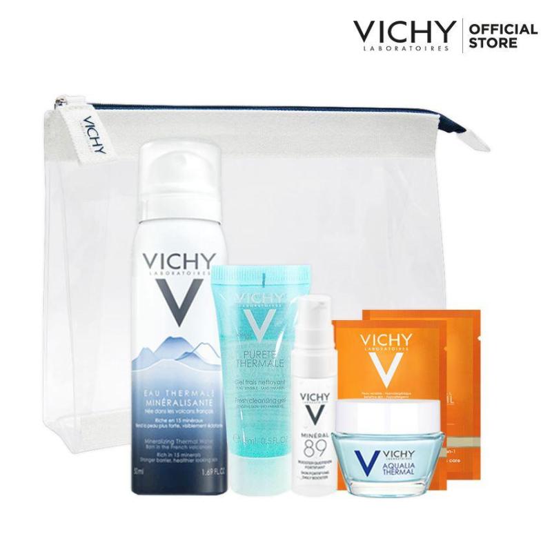 Bộ sản phẩm dưỡng ẩm và chăm sóc da Vichy Aqualia White Bag nhập khẩu