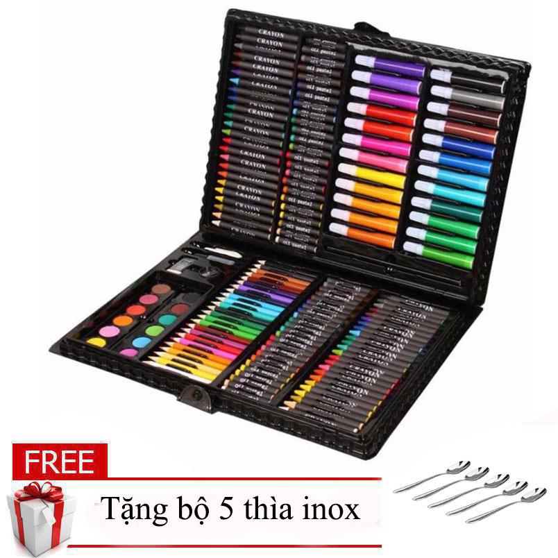Bộ bút màu 151 chi tiết tiện dụng cho bé yêu +Tặng bộ 5 thìa inox cao cấp - Bộ Bút màu học sinh - Bút Màu Chuyên Nghiệp Vẽ Tranh- Bút Chì Vẽ Tranh Nghệ Thuật -Dụng Cụ Học Sinh