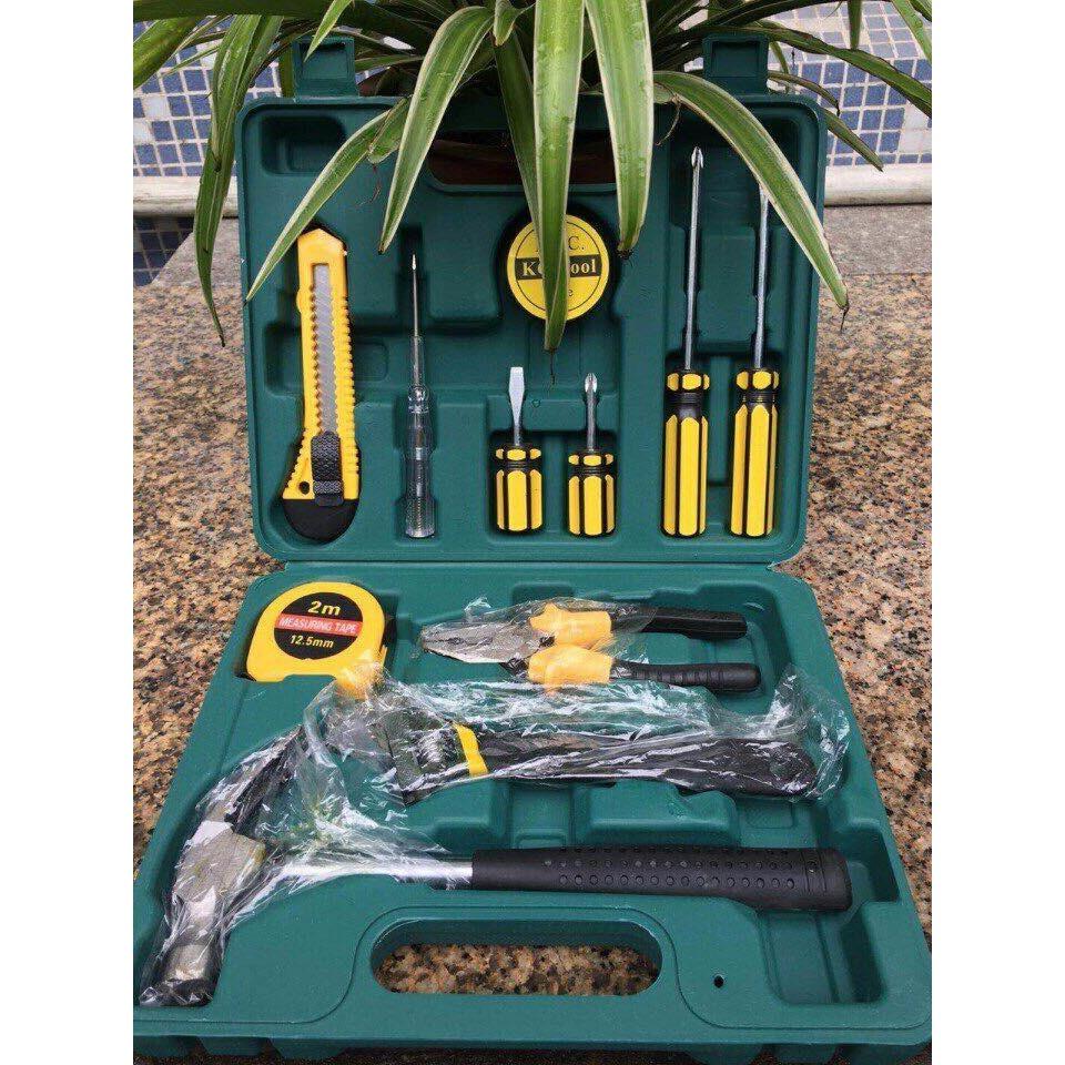 Bộ dụng cụ sửa chữa đa năng 16 món (Búa, kìm, cờ lê, dao, thước, tua vít, bút thử điện)