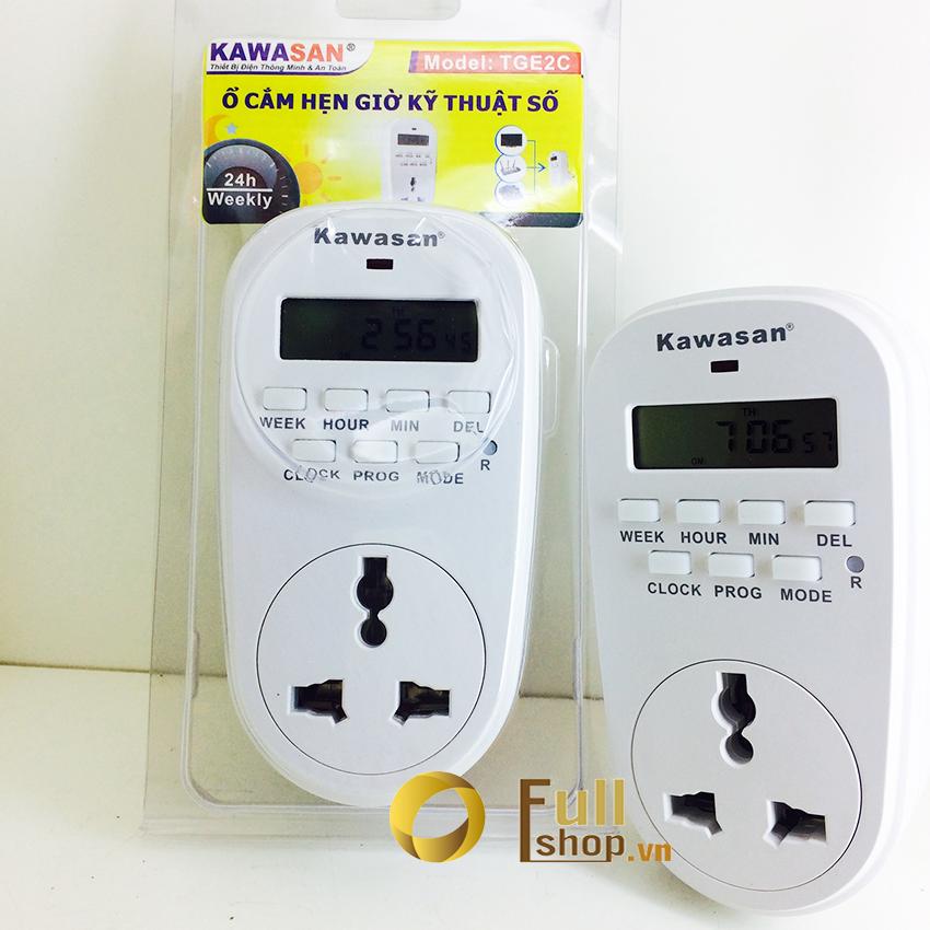 Công tắc thời gian điện tử dạng ổ cắm hẹn giờ đa năng chuẩn phút Kawa TGE2C