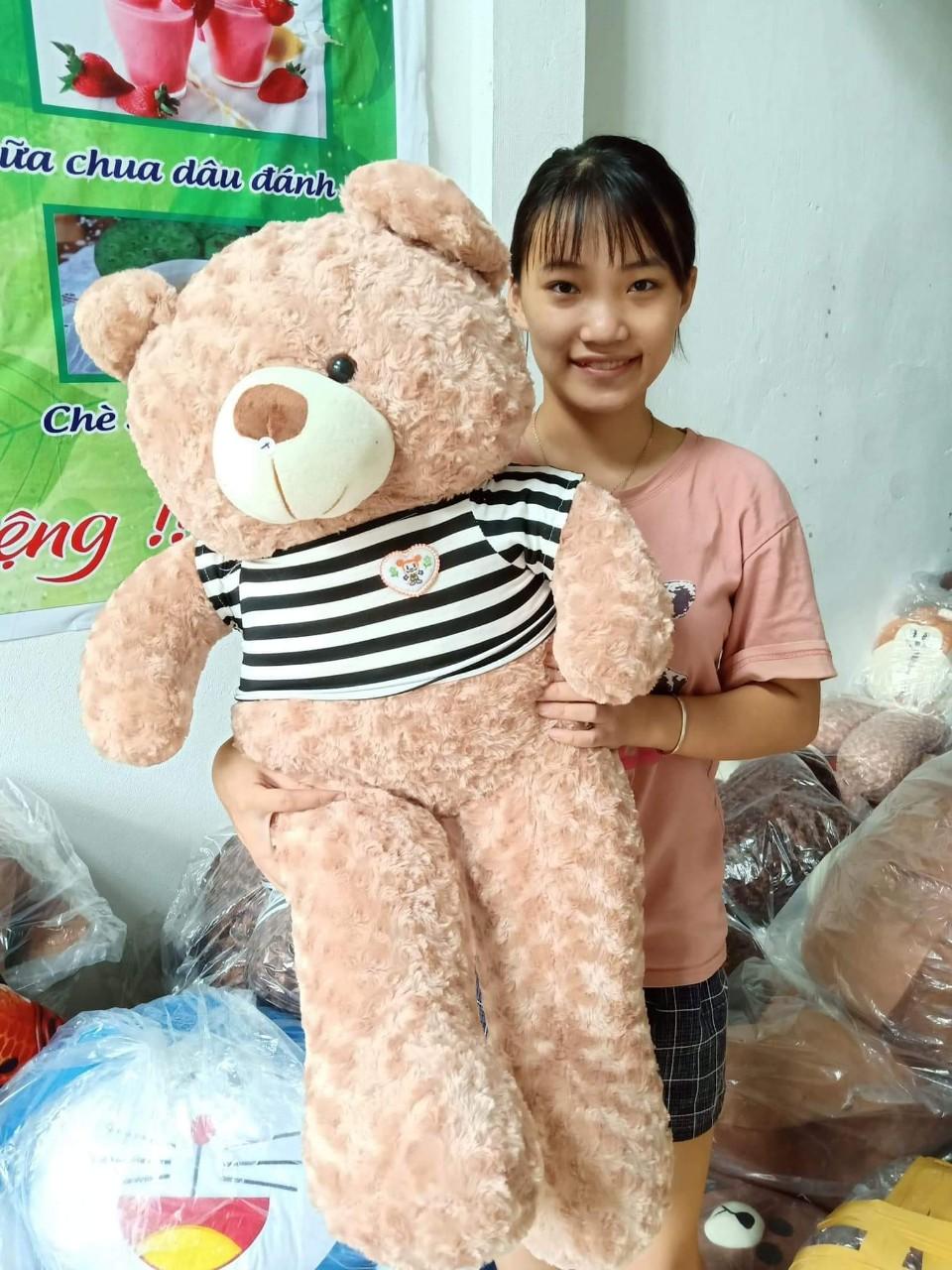 Gấu bông teddy cao 1m màu kem sữa cực đẹp