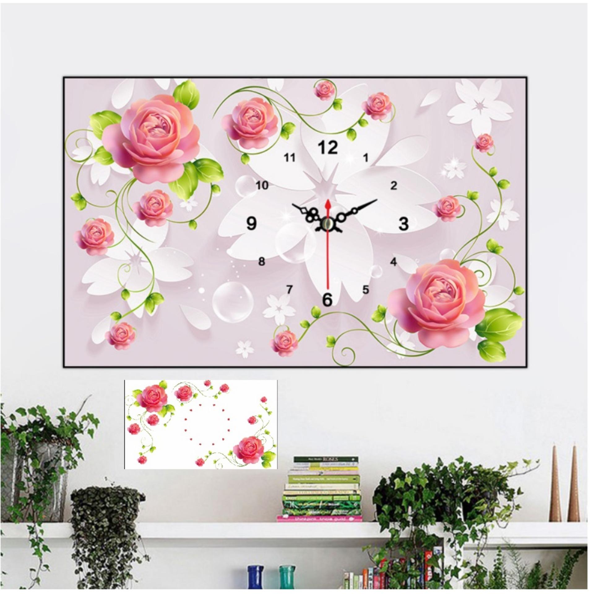 Tranh đính đá đồng hồ my8017-kíchthước: 80x53cm