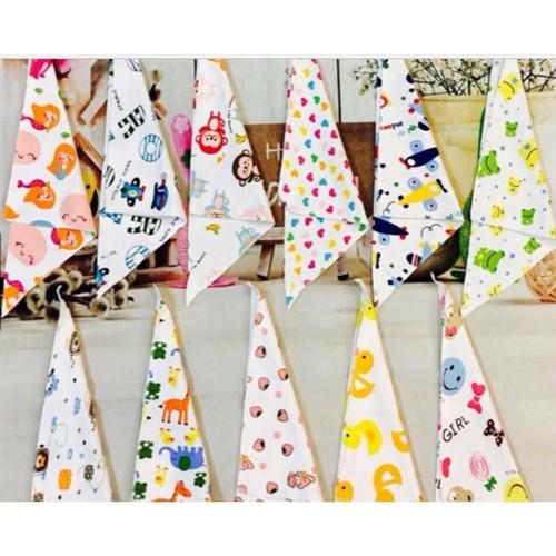 10 chiếc - khăn yếm tam giác - khăm yếm cho bé có cúc bấm sau cổ