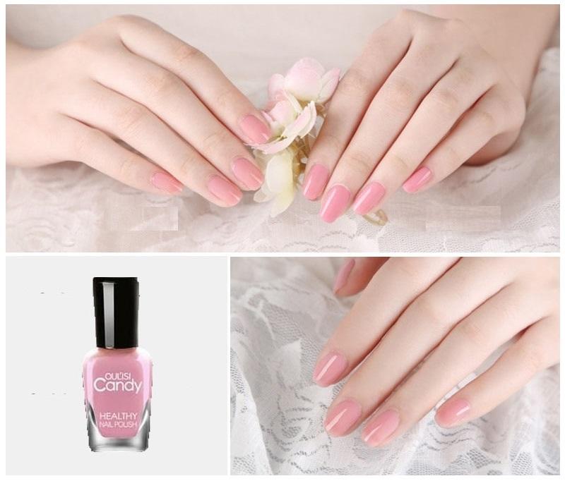 Sơn móng tay lột Oulisi màu hồng phấn