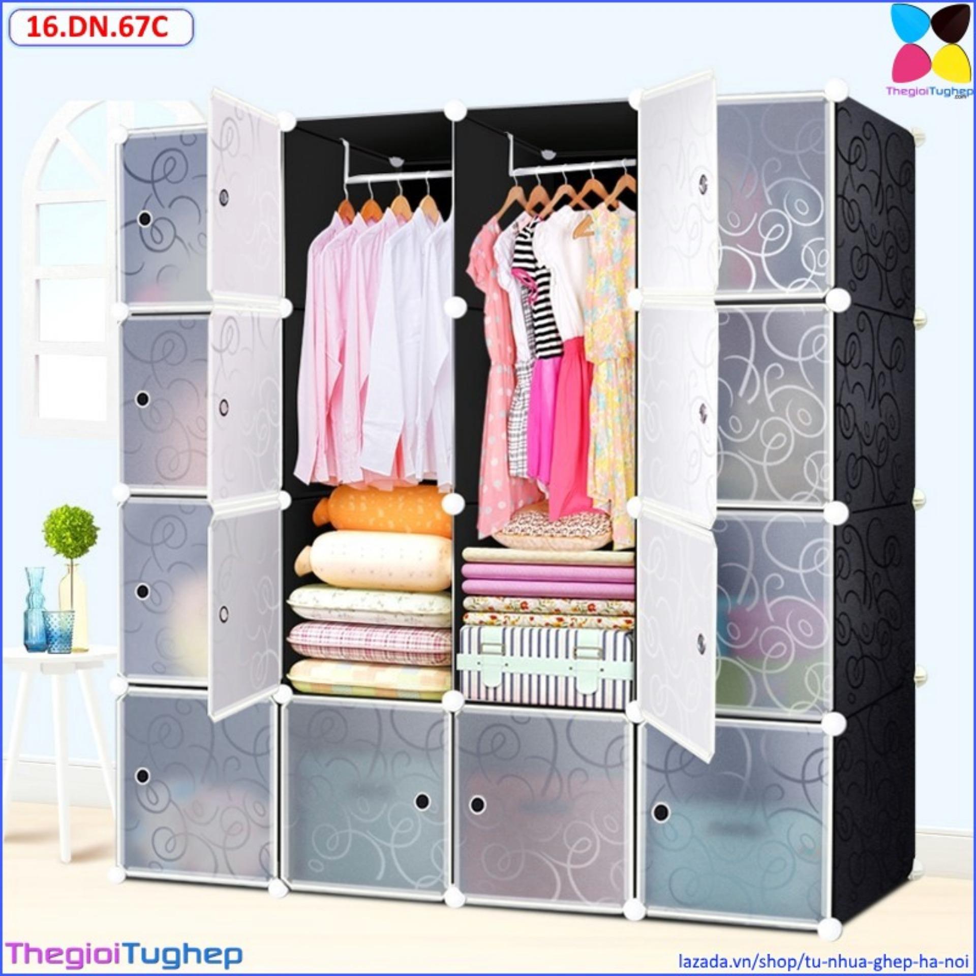 Tủ nhựa lắp ghép 16 ô, cánh trong -16.dn.67c