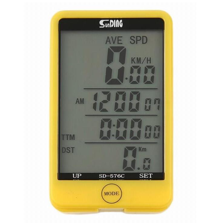 Đồng hồ tốc độ xe đạp không dây Sunding SD-576C (Vàng)