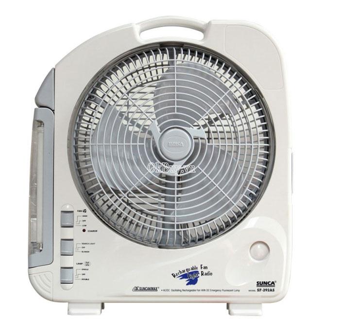 Quạt tích điện 2 ác quy sunca 292a - hàng nhập khẩu