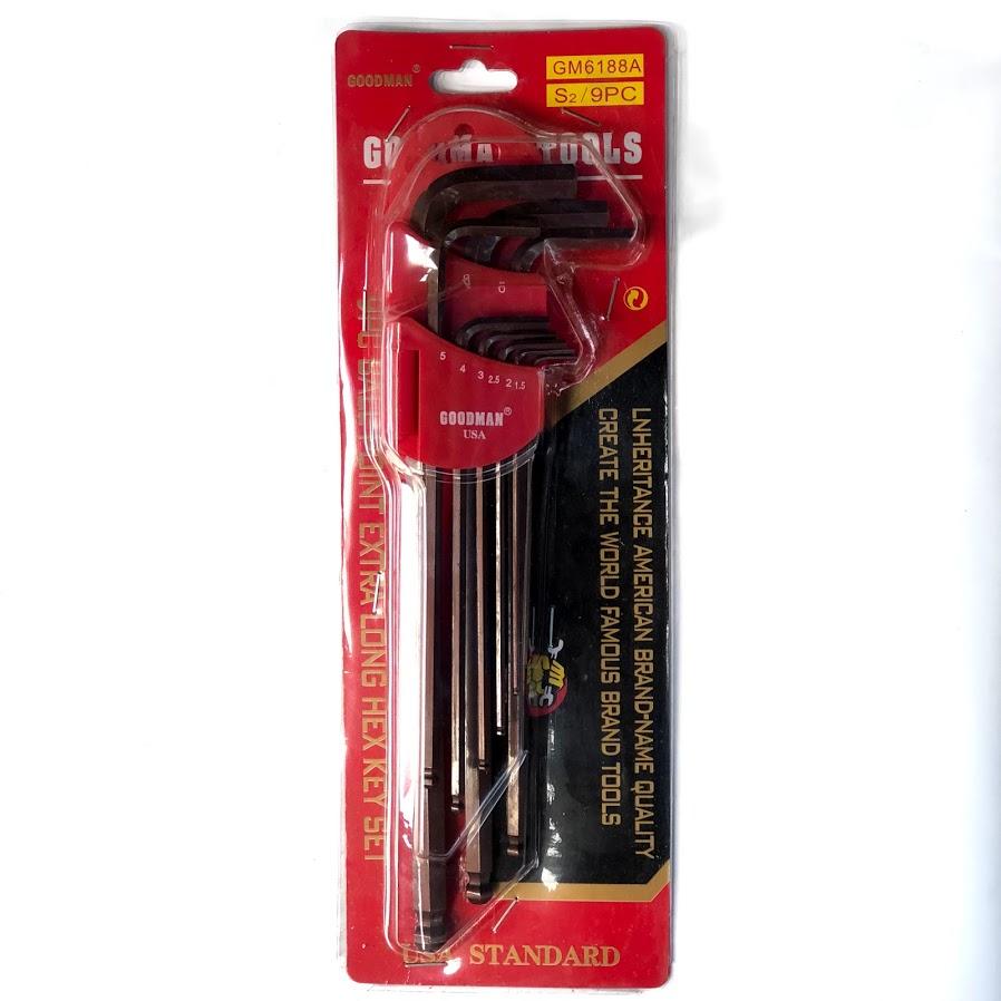 Bộ lục giác bi 9 cây 1.5-10mm GOODMAN GM6188A