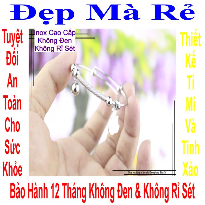 Vòng kiềng chân trẻ em inox Đẹp Mà Rẻ cách điệu bi mặt trái táo - An toàn cho trẻ - Cam kết 1 đổi 1 nếu hoen , gỉ sét