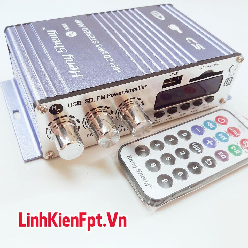 Amly mini bluetooth 2x200w kèm remote điều khiển