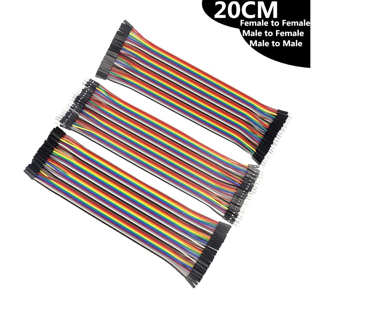 60 sợi 20 cm dupont nhảy dây cáp dây dupont dòng đối với arduino diy, 20 sợi cái - cái, 20 sợi đực - cái, 20 sợi cái - đực