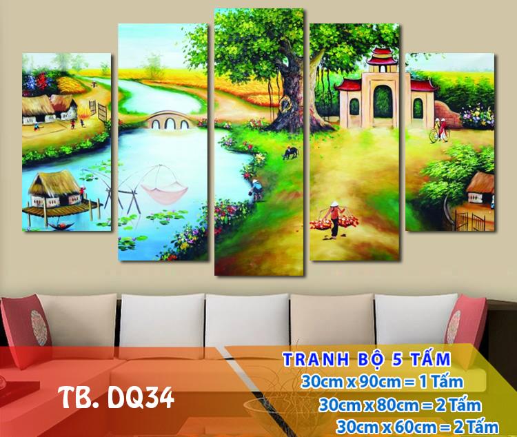 Tranh treo tường đồng quê 3D24/ gỗ nhập khẩu Hàn Quốc/ chống nước, chống ẩm mốc