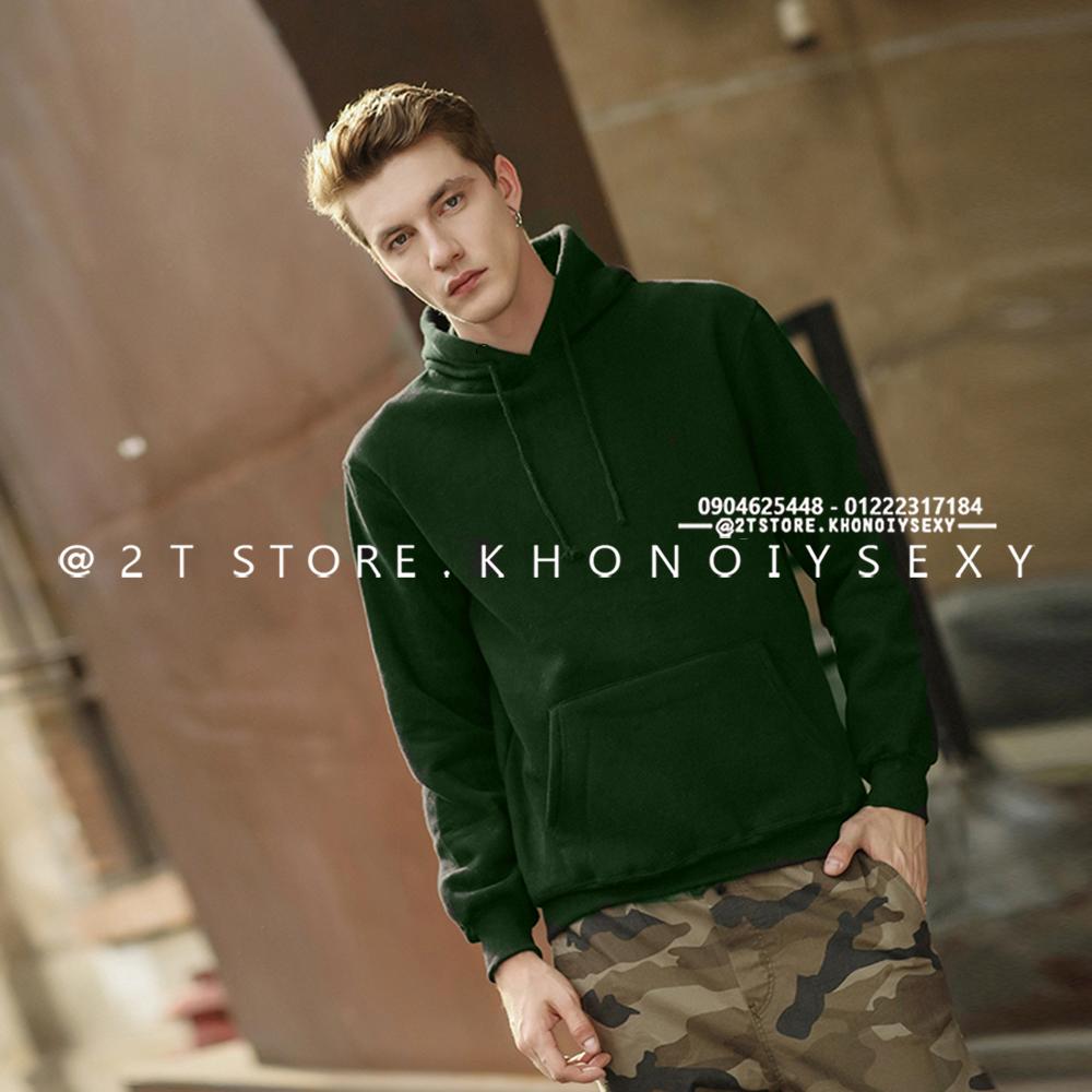 2T STORE ÁO KHOÁC HOODIE NỈ CÓ NÓN TRƠN MÀU XANH LÁ 2TAKN08001-10.jpg