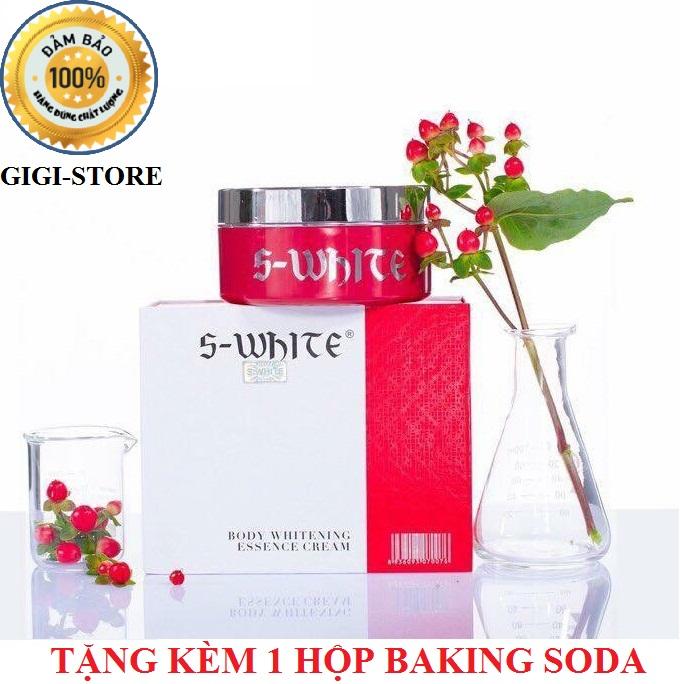 Kem dưỡng trắng da toàn thân cốt Swhite 200g + Tặng kèm 1 hộp tẩy trắng răng Baking Soda 50g