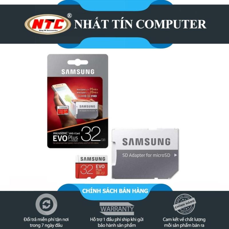 Thẻ nhớ MicroSDHC Samsung Evo Plus 32GB UHS-I U1 95MB/s kèm adapter box Anh - Model 2018 (Đỏ)