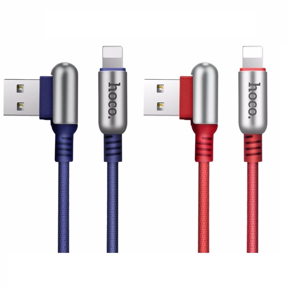 Cáp sạc Lightning cao cấp Hoco U17 siêu bền sạc nhanh dài 1.2M Đỏ Xanh
