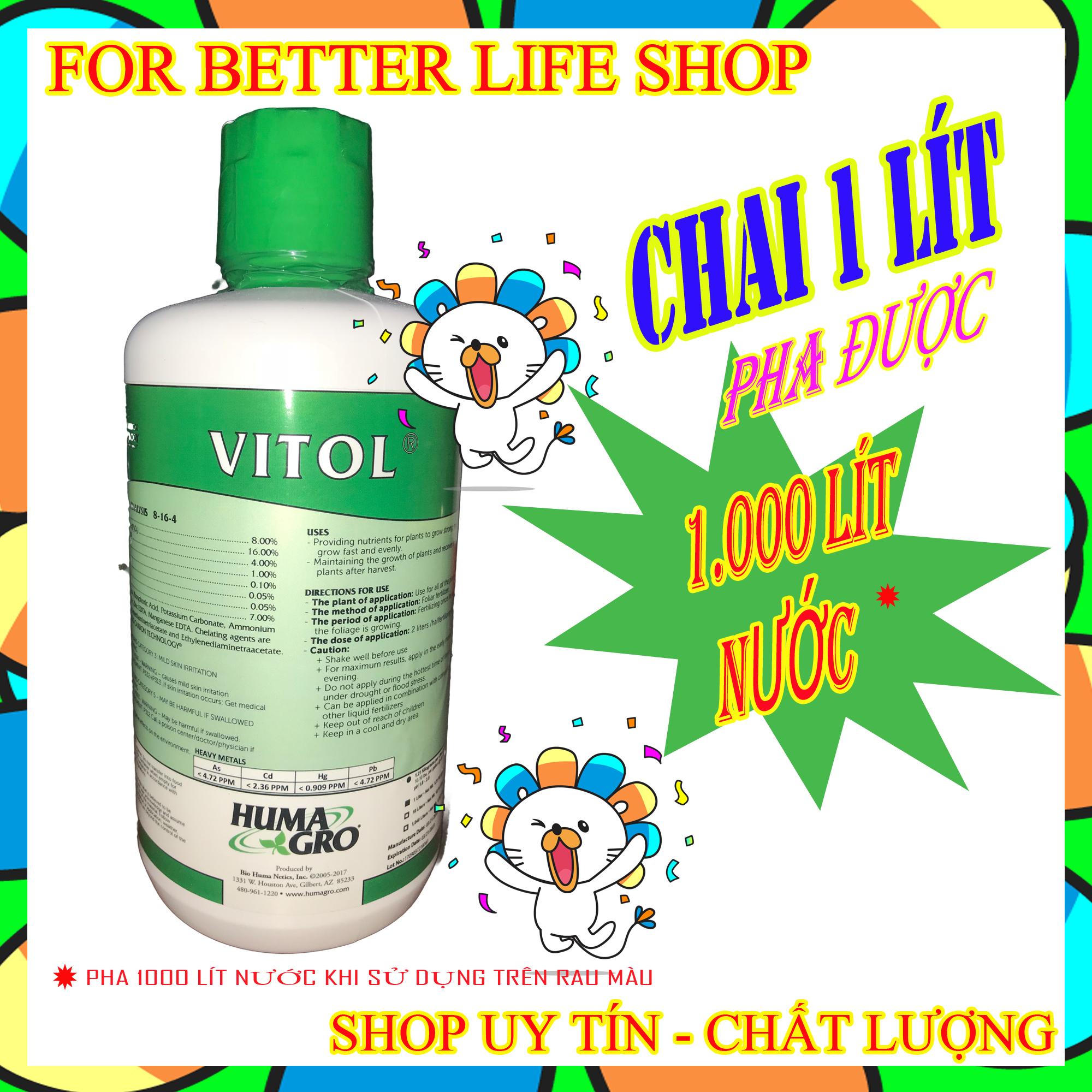 Phân bón lá cao cấp vitol - humagro - nhập từ mỹ -chai 1 lít