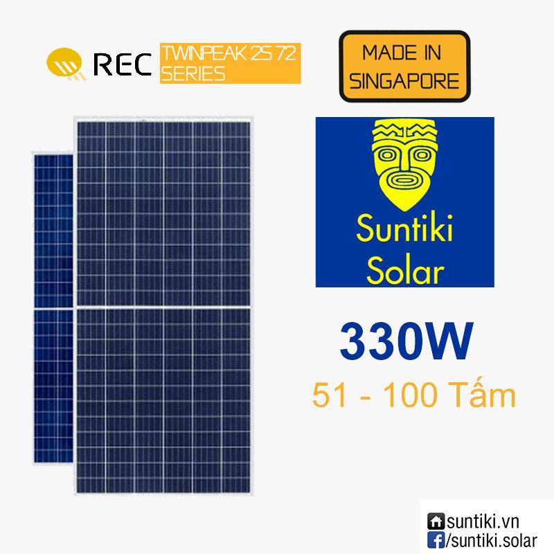 Bảng giá Tấm pin năng lượng mặt trời REC 72 cell (Solar Panels) 330W (51 - 100  tấm)