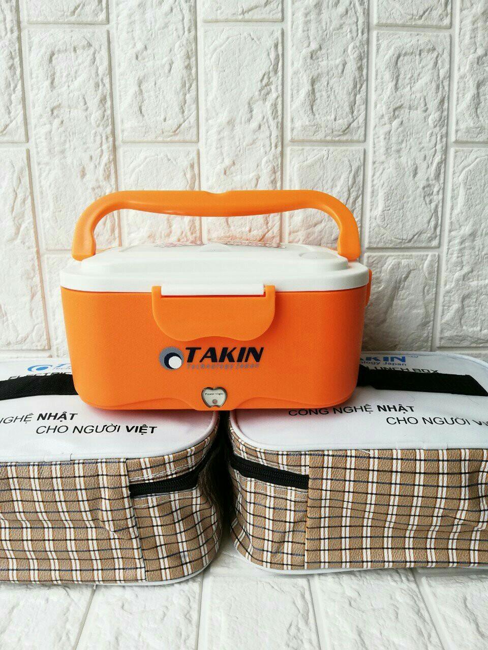 Hộp cơm điện hâm nóng takin tk-68 lòng inox + tặng túi da cao cấp có bảo hành