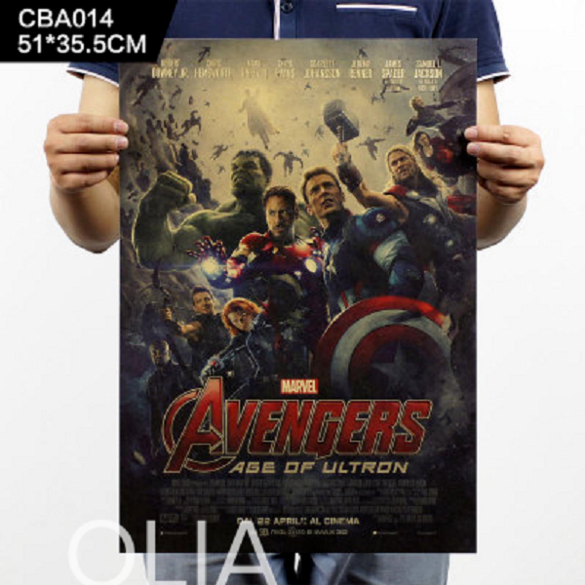 Tranh vintage retro vàng-avengers-olia