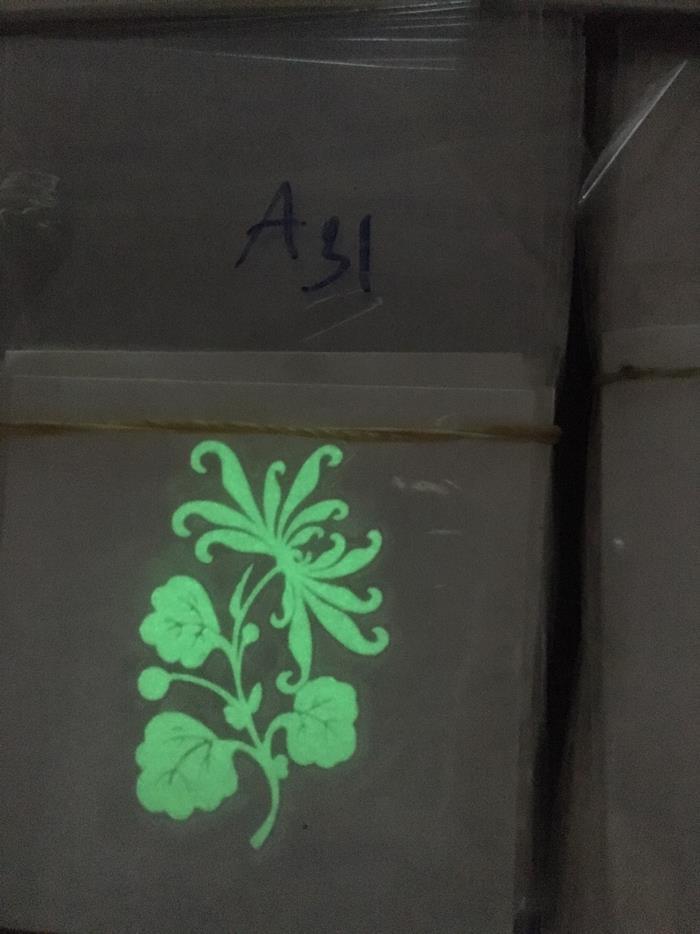 Combo 6 tấm hình xăm dạ quang flower A31 6×6
