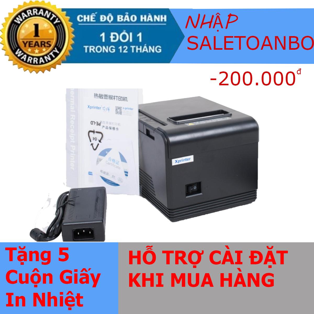 Máy in hóa đơn xprinter xp - q200 khổ giấy 80 mm cổng kết nối usb- nhập khẩu