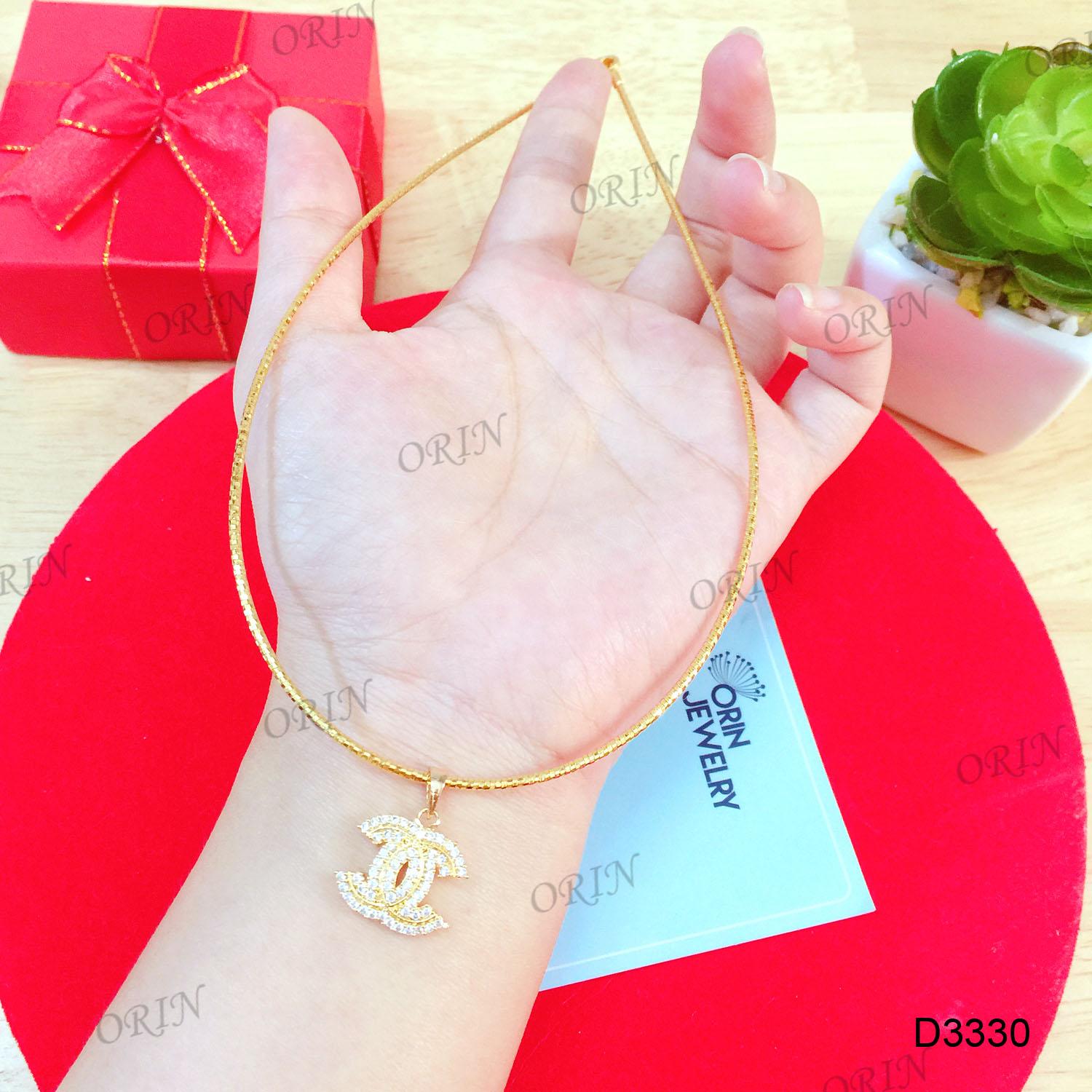 Kiềng mềm đeo cổ mặt chữ x đính đá cao cấp Orin D3330 - Long Tien