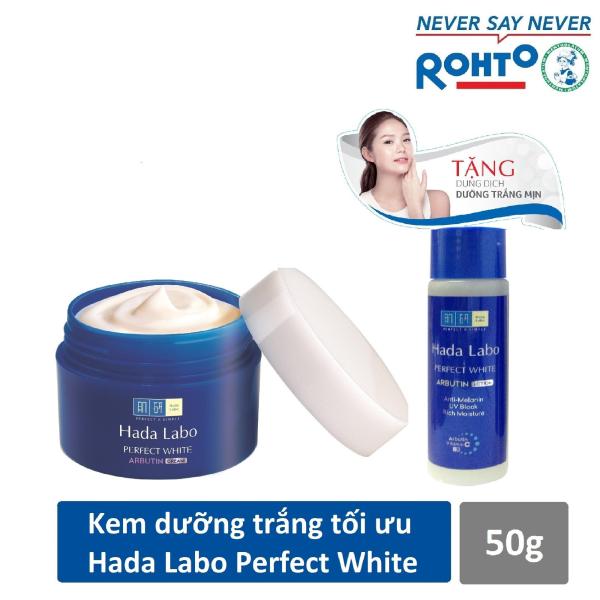 Kem dưỡng trắng tối ưu Hada Labo Perfect White Cream 50g + Tặng Dung dịch Hada Labo 40ml nhập khẩu