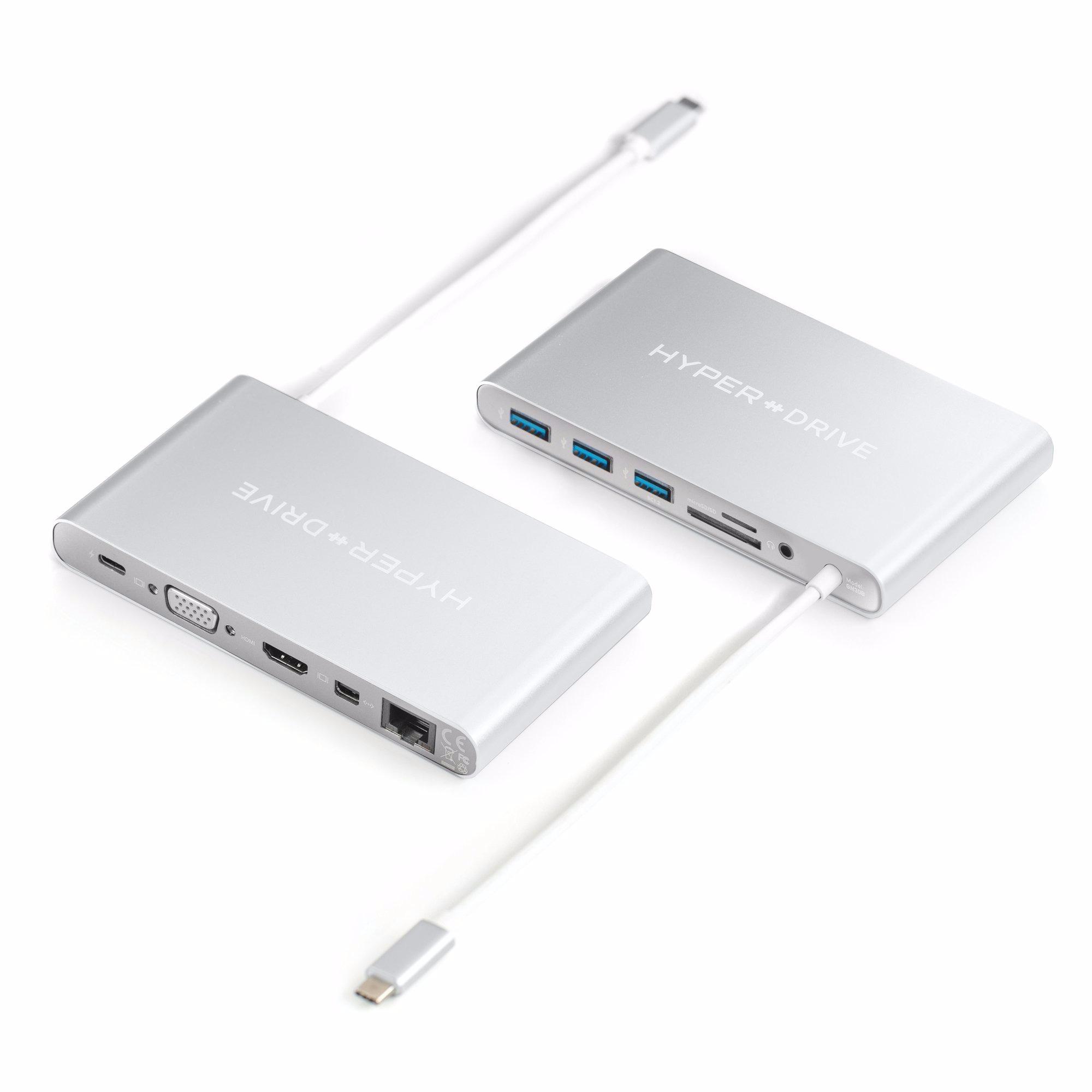 Cổng chuyển hyperdrive ultimate usb-c hub cho macbook pc & các thiết bị hdmi vga gigabit ethernet mini displayport thunderbolt 3 usb-c micro sd sd 3 x usb 3.1 audio jack