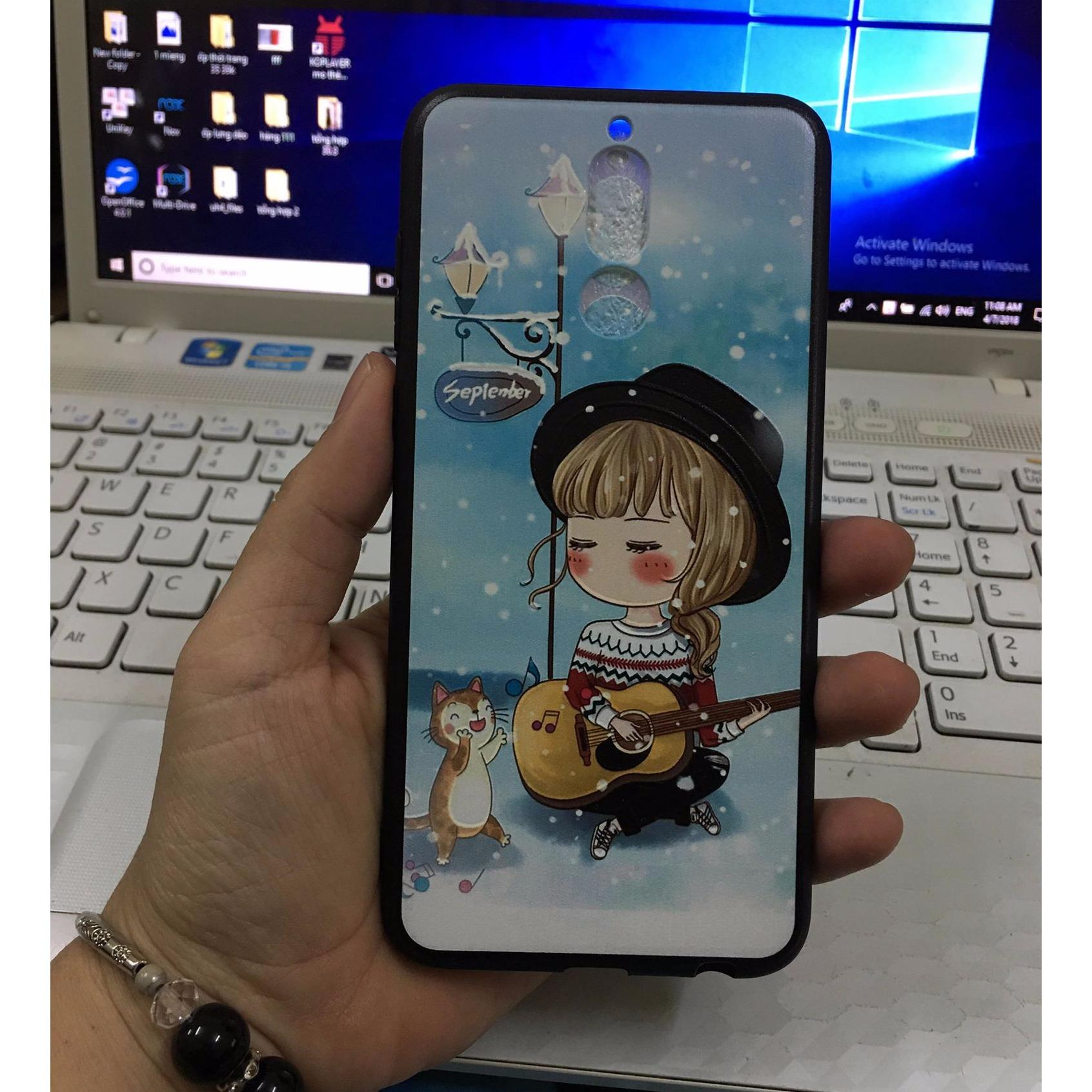 Ốp lưng in hình thời trang cho Huawei Nova 2i Tặng kính cường lực