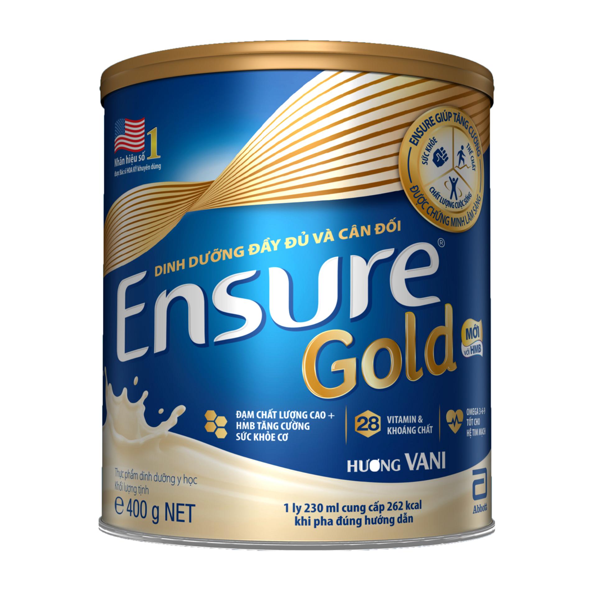 Lon sữa bột Ensure Gold Hương Vani 400g-Giới hạn 5 sản phẩm/khách hàng