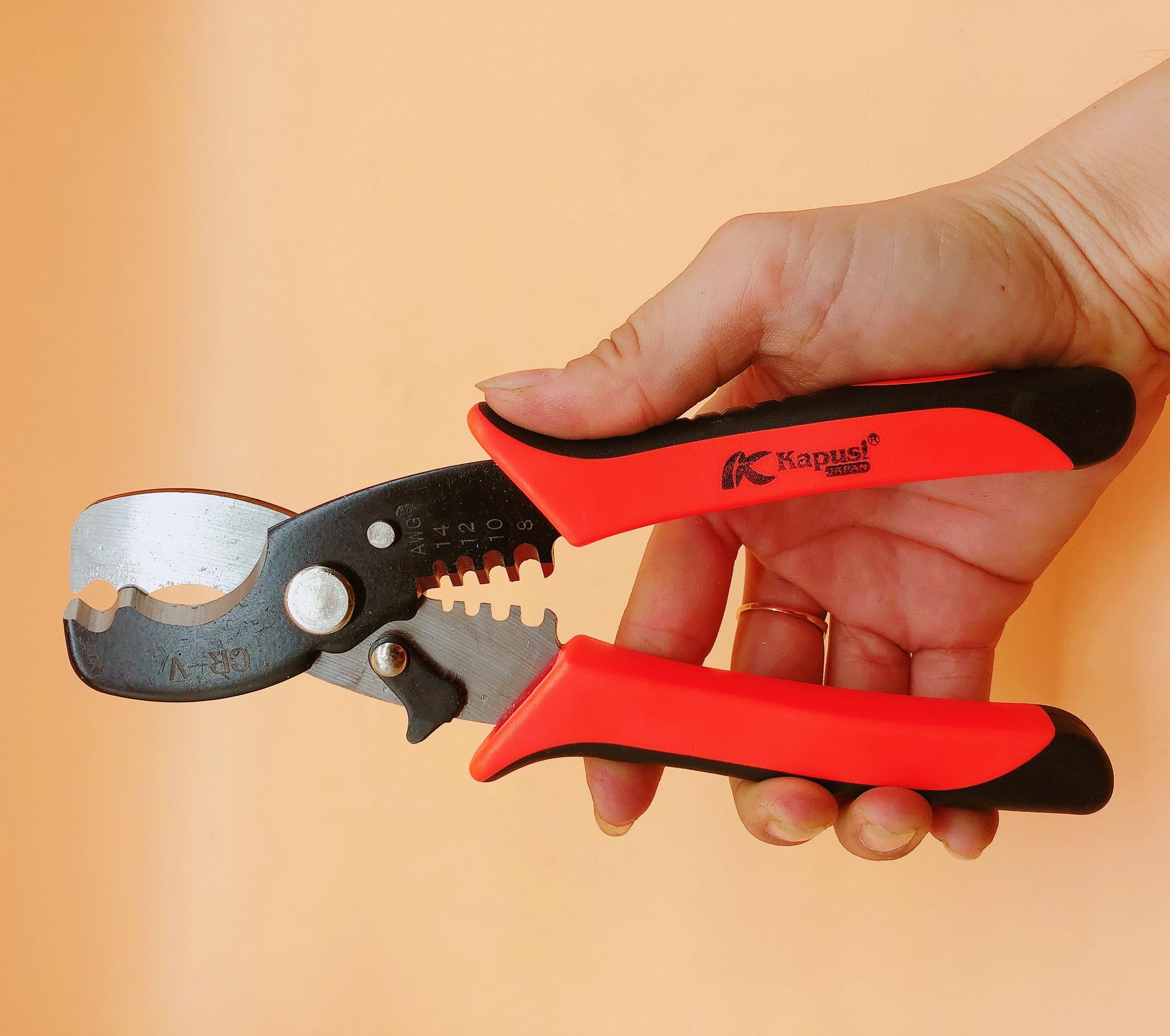 Kềm cắt cáp+ tuốt dây điện kapusi-k9103