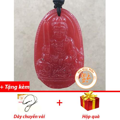 Mặt dây chuyền phật bản mệnh văn thù bồ tát cẩm thạch c