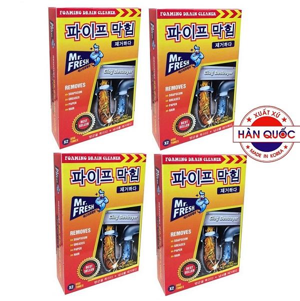 Bộ 4 hộp bột thông cống mr fresh hàn quốc 200g gt801