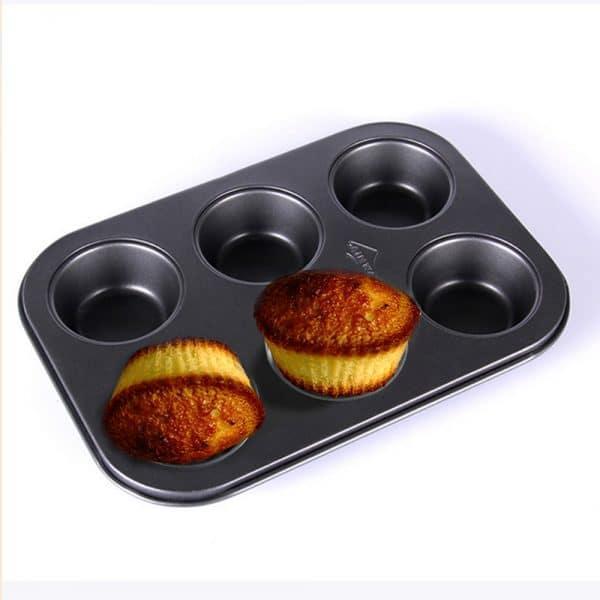 Khuôn nướng bánh cupcake và Muffin chống dính 6 ô