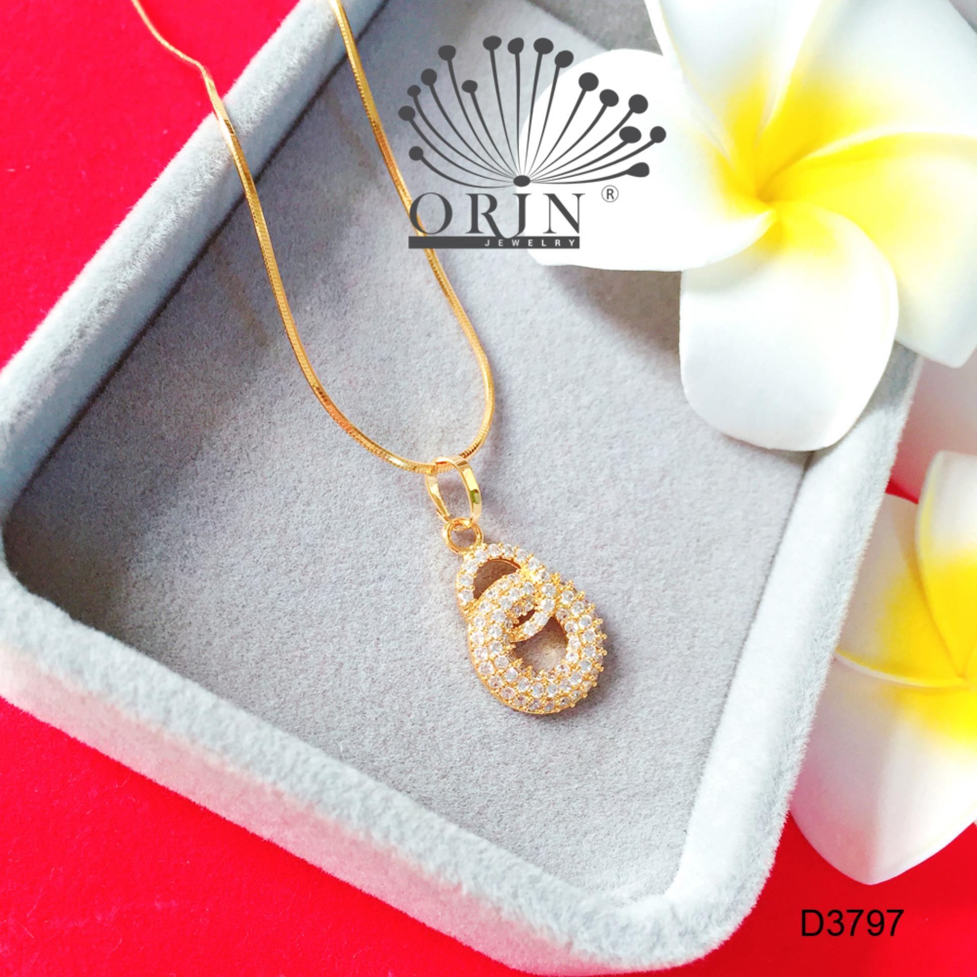 Dây chuyền mặt 2 vòng tròn dây mì khóa tròn cao cấp Orin D3797 thời thượng