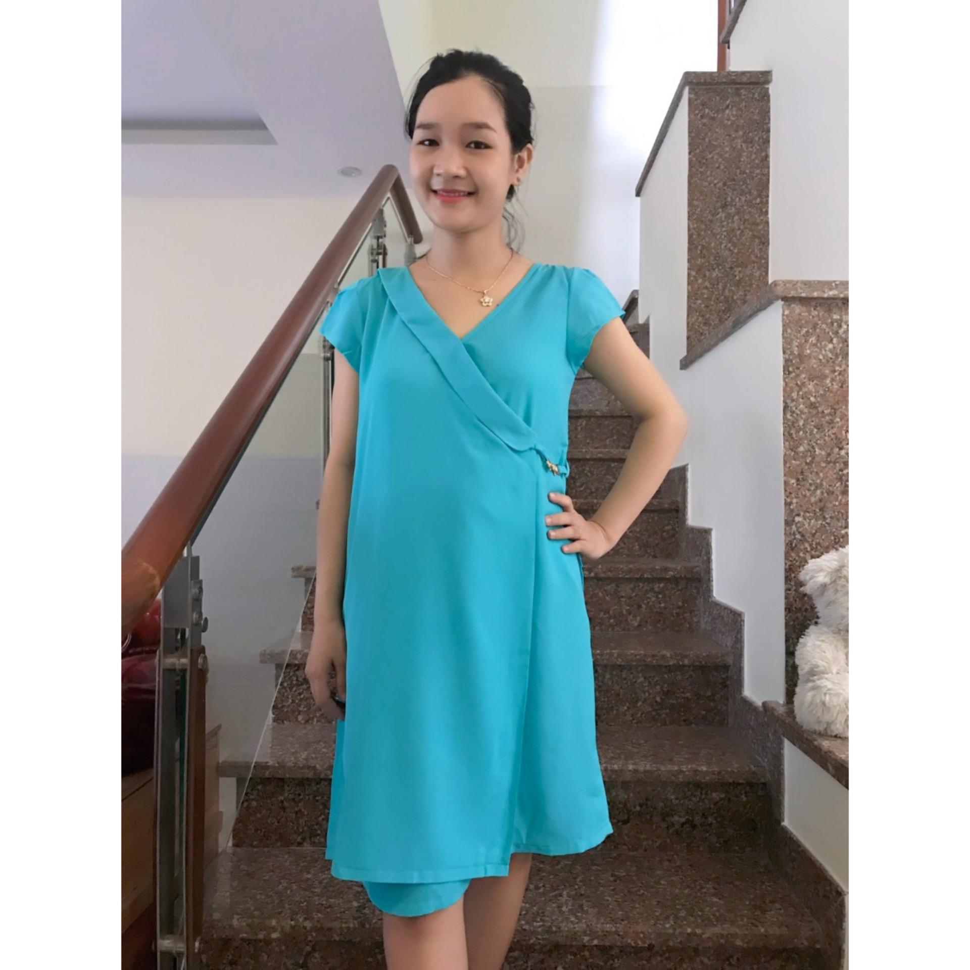 Đầm bầu khoen vest có tay